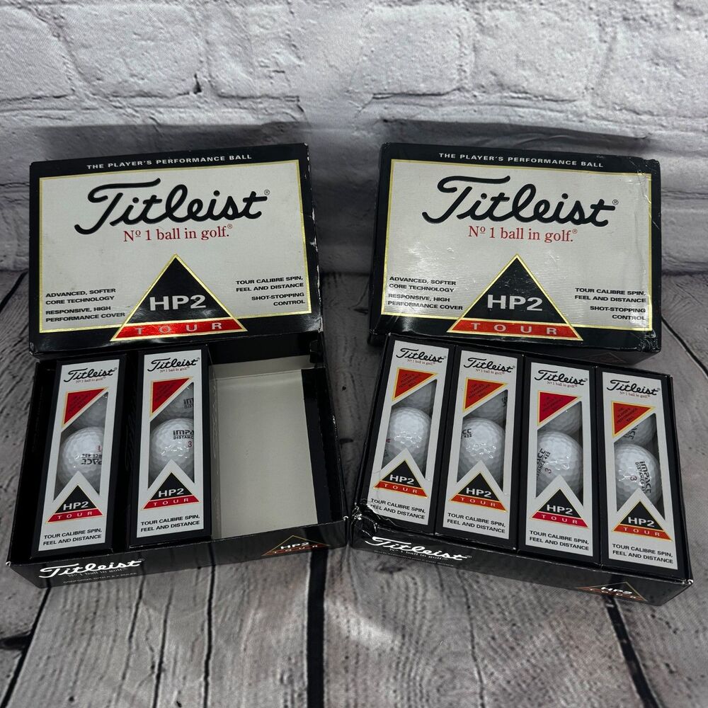 Vintage Lot 2 Boxes Titleist Golf Balls HP2 Tour 18 Balls - LOGO